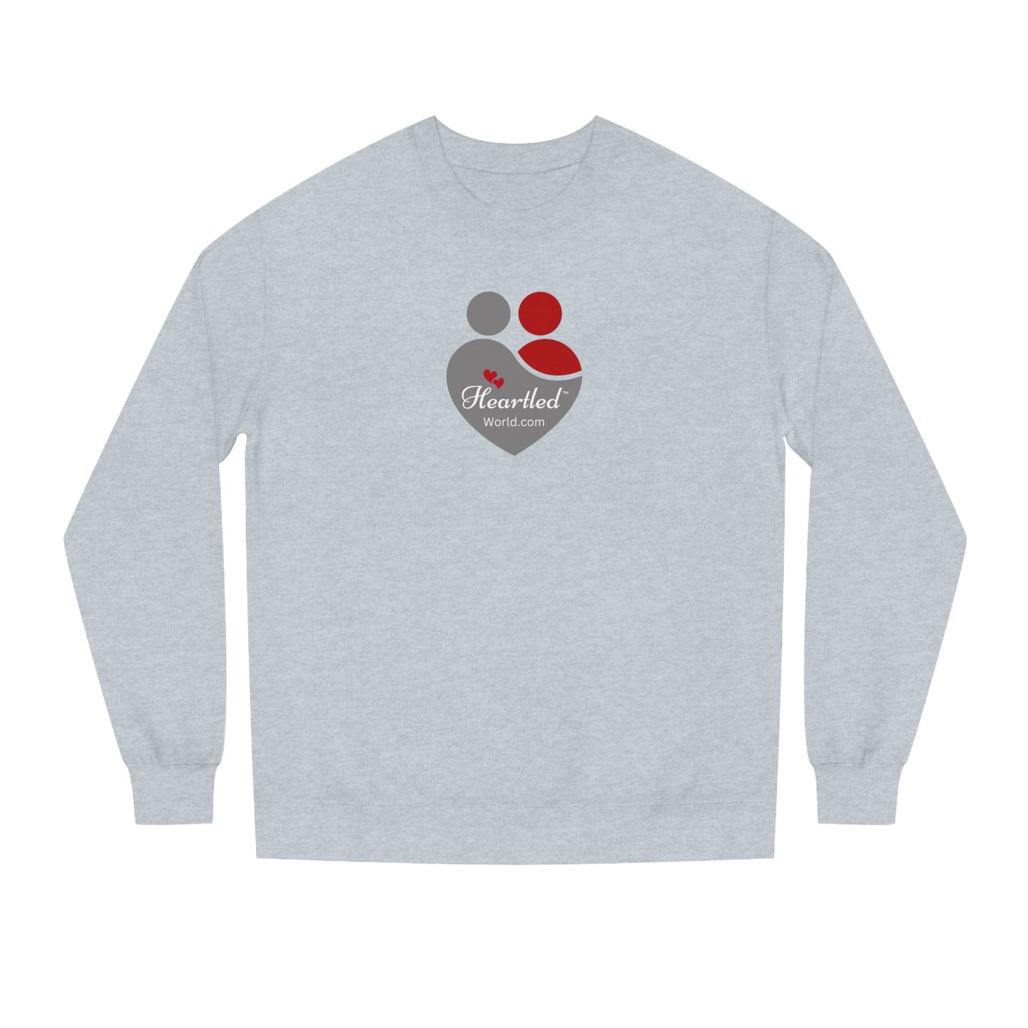 Unisex Crew Neck Sweatshirt - FRONT: Heartled Logo  BACK: What Your Heart Brings: Love, Peace, Inspiration, and more.