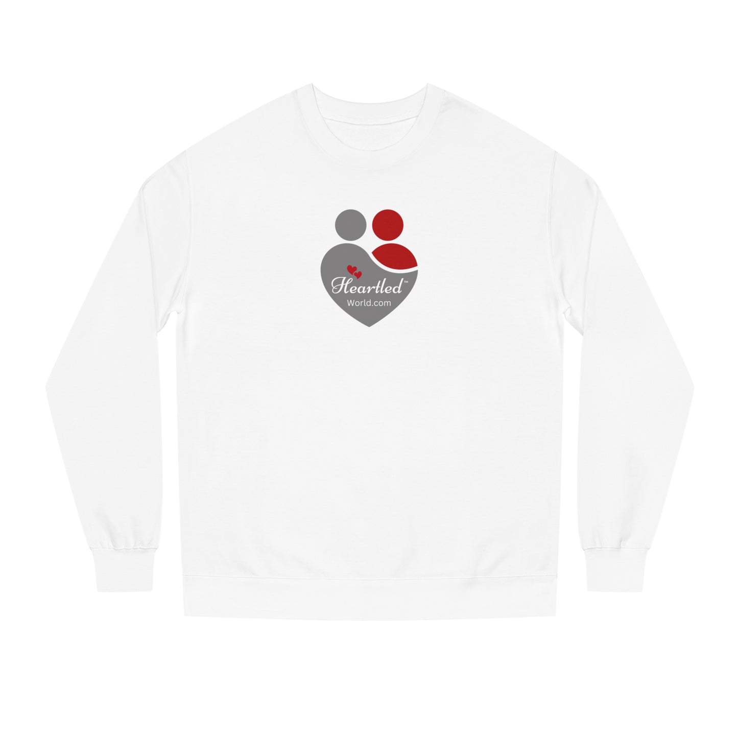 Unisex Crew Neck Sweatshirt - FRONT: Heartled Logo  BACK: What Your Heart Brings: Love, Peace, Inspiration, and more.