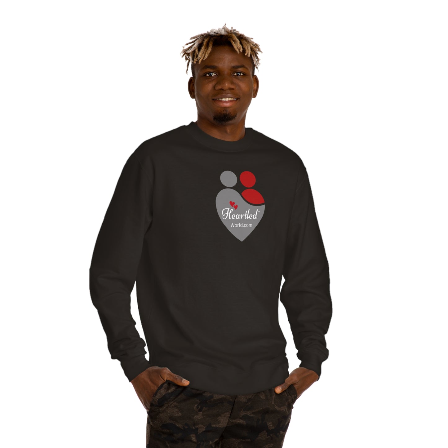 Unisex Crew Neck Sweatshirt - FRONT: Heartled Logo  BACK: What Your Heart Brings: Love, Peace, Inspiration, and more.